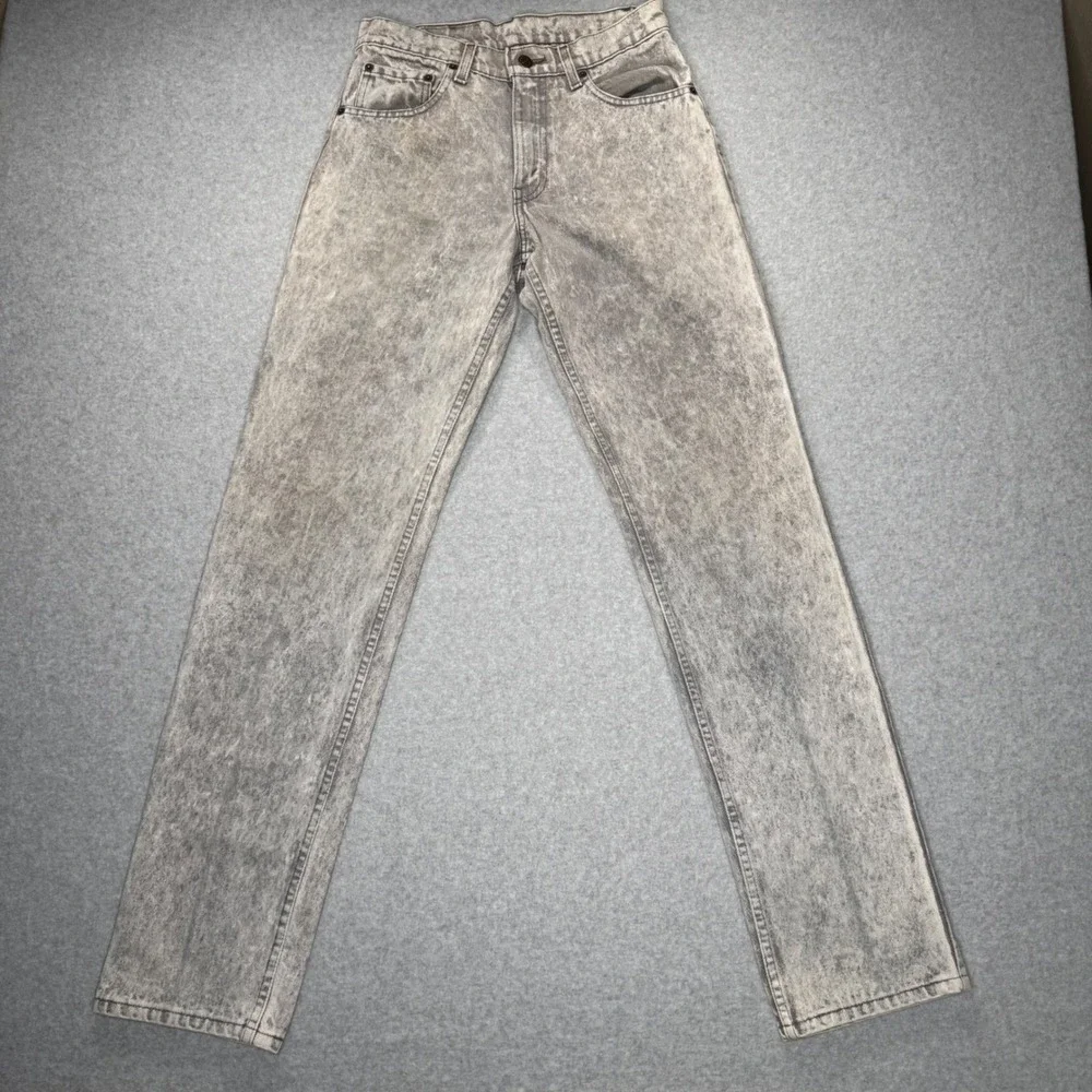 Levi 506 Jeans Mens 30x34 Gray Acid Wash Straight Leg Vintage Made USA 506-0261